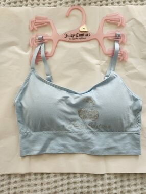 💕✨️🍒New JUICY COUTURE Bralette MEDIUM cherries Baby Blue